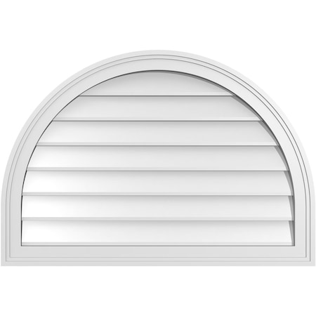 Round Top Surface Mount PVC Gable Vent W/ 2W X 1-1/2P Brickmould Frame, 32W X 22H